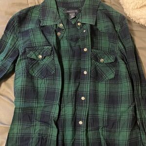 Tommy Hilfiger Green Plaid Button Down Shirt